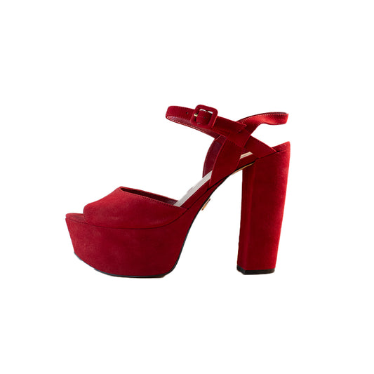 Guess - Tacones Altos Rojo Ante