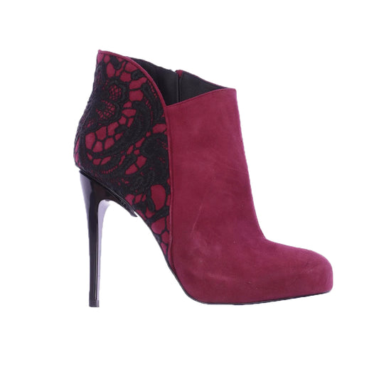 Guess - Botines Rojos Con Detalles Negros